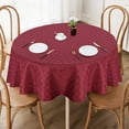 thumbnail image 2 of Haperlare Round Tablecloth 70 inch Burgundy Red Waterproof Stain Resistant Checkered Table Cloth Cover Protector for Dining Kitchen Outdoor Tabletop, 2 of 6