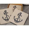 thumbnail image 3 of Anchor Nautical Coasters - Handmade Coasters Set of 6 - Engraved Barware Decorations - Leather Bar Decor - Man Cave Father's Day Present, 3 of 5
