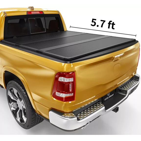 RVNI Hard Tri-Fold Truck Bed Tonneau Cover for 2009-2024 Dodge Ram 1500 Waterproof 5.7ft Bed Without Rambox (2019-2024 Classic ONLY)
