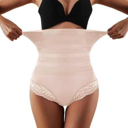 Celivon Seamless Shaping Tummy Control Panties Thong Shapewear For Women High Waisted Butt Lifting Sexy Lace Wrapping Underwear Under Dress Shapewear Shorts
