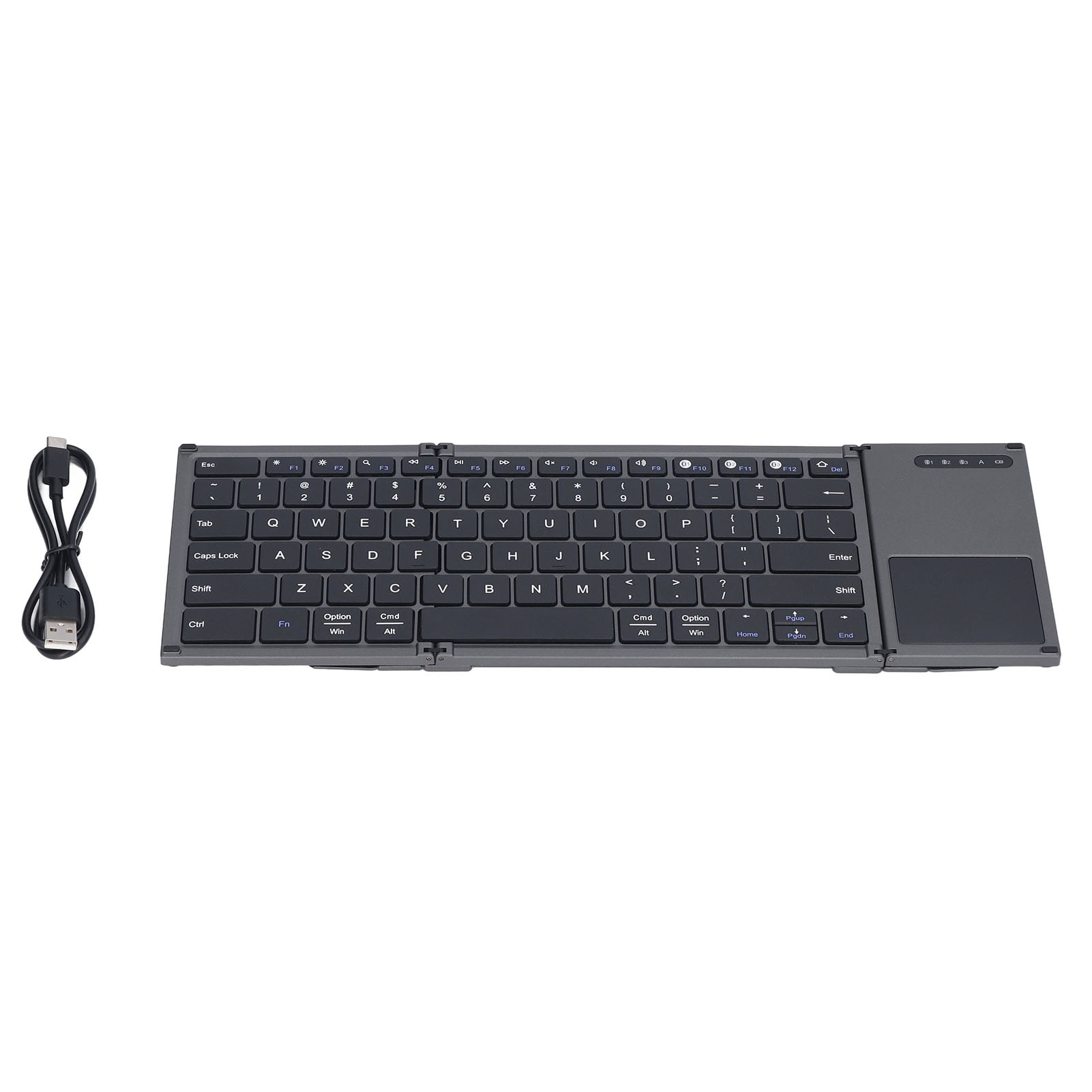 Wireless Keyboard, Compact Touchpad 78 Keys Foldable Keyboard For
