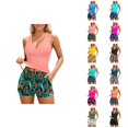 thumbnail image 1 of Womens Bathing Suits Tankini 2026 Trendy Modest Deep V Neck Crossover Top with Swim Shorts Two Piece Bathing Suits for Women, 1 of 5