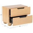 thumbnail image 3 of Safvaieh Couture Beethoven Scandinavian Wood and Metal Nightstand, Natural, 3 of 13