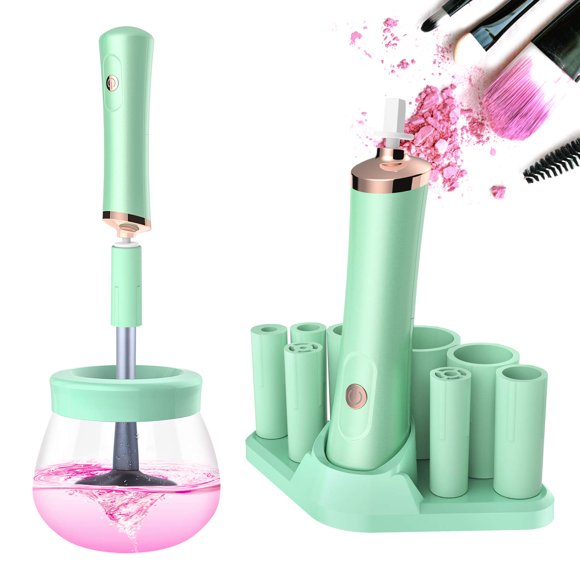 Limpiador de brochas de maquillaje Senbowe mejorado con 8 collares de goma