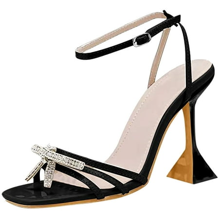 

Womens Sandals Fashionable Bow Rhinestones Strap High Heel Sandals Shoes Summer Open Toe Slide Sandals Comfortable Flats Flip-Flops Sandal Casual Platforms Wedge Sandals Heeled Sandals A18378