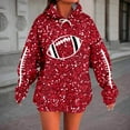 thumbnail image 4 of Glitter Sparkle Football Hoodies for Women Fall Winter Casual Sequins Hooded Sweatshirt with Pockets Y2K Pullover Tops, 4 of 5