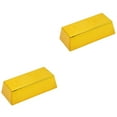 thumbnail image 2 of 2 Pcs Simulation Plastic Hollow Gold Bullion Fake Gold Brick Decorative Prop For Party Activity (golden), 2 of 3