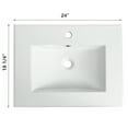 thumbnail image 6 of Miniyam 24" Ceramic Sink with Overflow, Drop in Bathroom Vessel Sink, White, 6 of 6