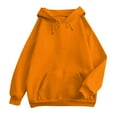 thumbnail image 5 of WTOBBY Women's Oversized Plush Hoodie, Drop Shoulder Long Sleeve, Fall Casual Sweatshirt with Cozy Fleece Interior and Relaxed Streetwear Style,Orange S, 5 of 6