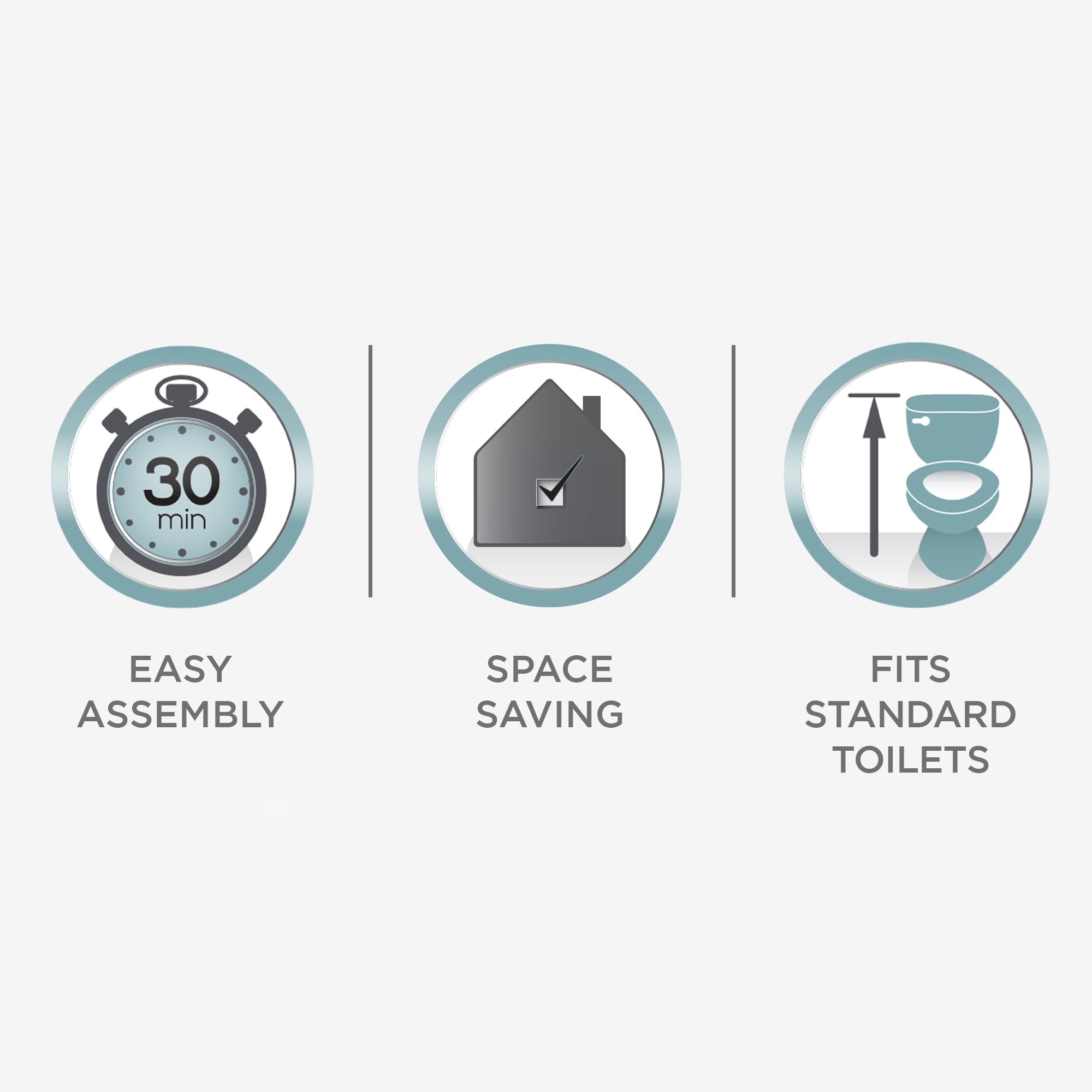 Zenna Home Custom Suite MDF over-the-Toilet Spacesaver, Bathroom Organizer, 3 Shelves, Gray