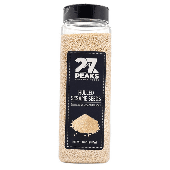 27 Peaks Gourmet Natural Hulled Sesame Seeds, 18 oz Bottle