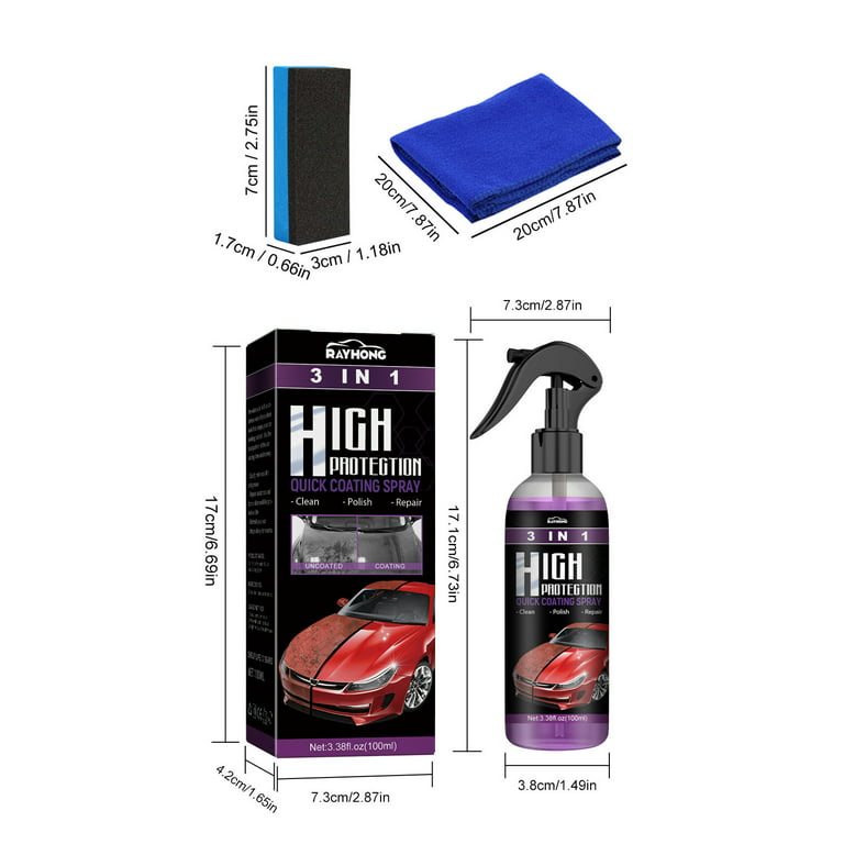  3 in 1 High Protection Quick Car Coating Spray,Car