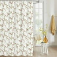 thumbnail image 4 of Fabric Shower Curtain Vintage Rustic Floral Light Pink Roses Flowers Leaves Shower Curtains with 12 Hooks Waterproof Machine Washable Bath Curtains for Bathroom, 72 x 72in, 4 of 6