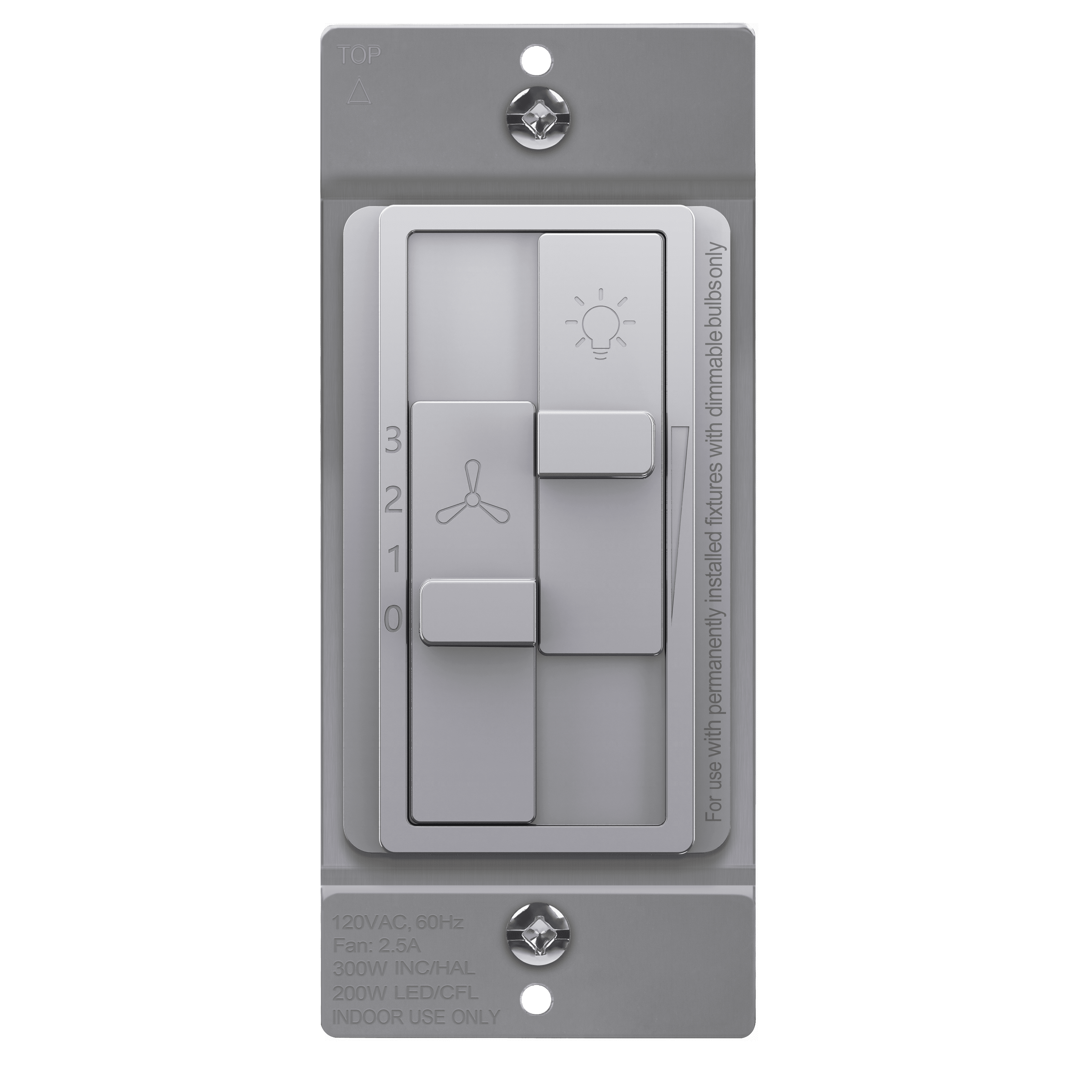 TOPGREENER Kalide Combo Dimmer Switch with 3Speed Fan Control, Light and Fan Combination Switch
