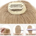 thumbnail image 4 of MY-LADY 2pack 10inches Remy Hair Extensions Short Thick Hairpieces Side Bangs Clip Real Human Hair Bangs Natural Extra Hair Clip Hair Topper for Women #27 Dark Blonde, 4 of 8