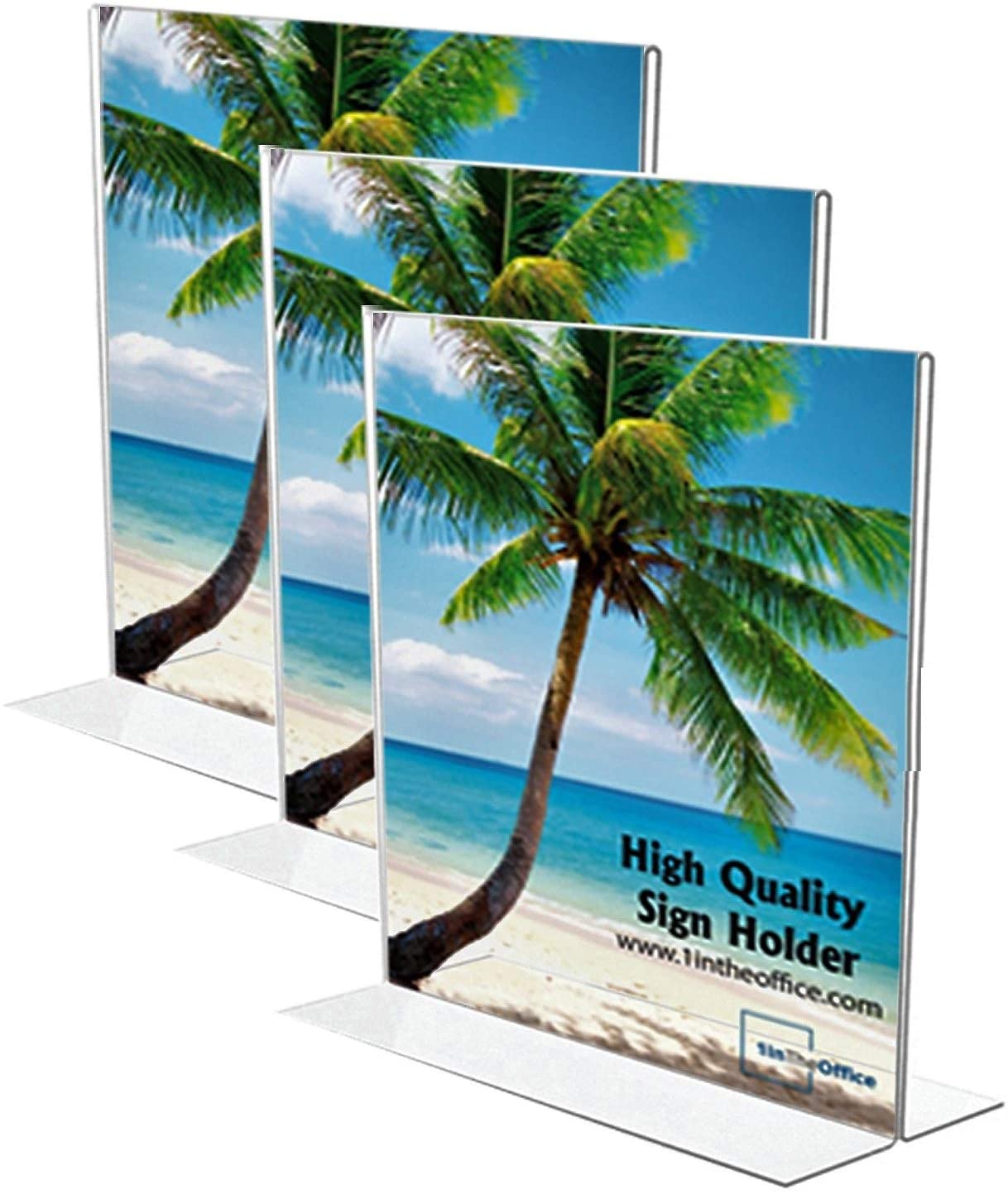 1InTheOffice Acrylic Brochure Holder, Clear Acrylic Double Sided Frames