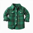 thumbnail image 5 of YIWULA Toddler Boy Girl Fall Flannel Shirt Kid Baby Long Sleeve Button Down Plaid Shirts(3-6 Months,Green), 5 of 5