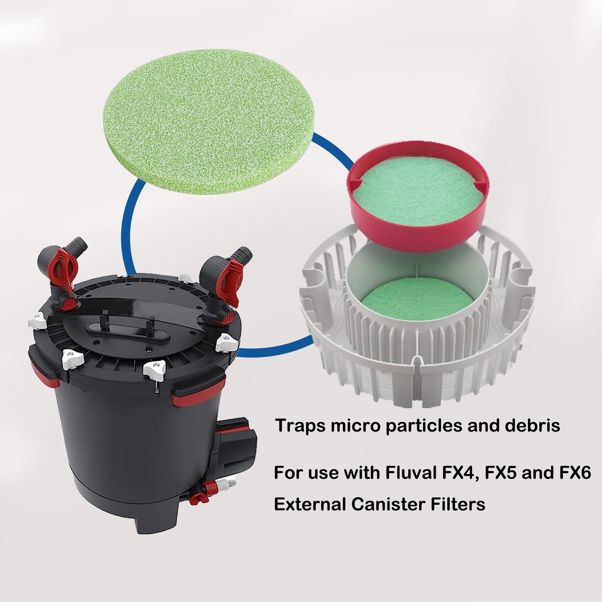 ATITOWEL Phosphate Remover Filter Pads for Fluval FX4 / FX5 / FX6 Filtration Systems Sponge (Pack of 8)