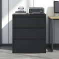 thumbnail image 2 of 3-Drawer Black Metal 35.43 in. W Lateral File Cabinet with Lock, Home Office Hanging File Letter/Legal/F4/A4 Size, 2 of 7