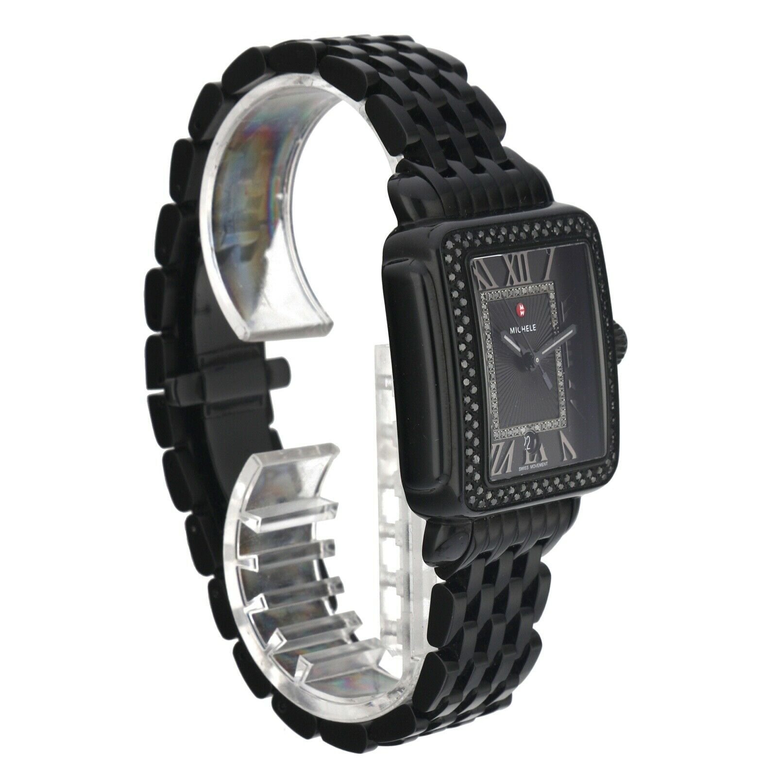 Michele MWW06T000186 Deco Madison Noir Black Diamond Swiss Quartz Women s Watch
