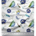 thumbnail image 1 of Soimoi Cotton Voile Fabric Nest,Feather & Artistic Bird Print Fabric by Yard 42 Inch Wide, 1 of 1