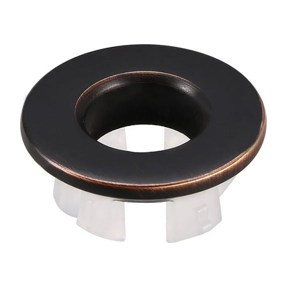 Uxcell 1.18''x0.53'' Trim Overflow Cover Insert in Hole Round Caps Copper Bronze Black 1Pcs