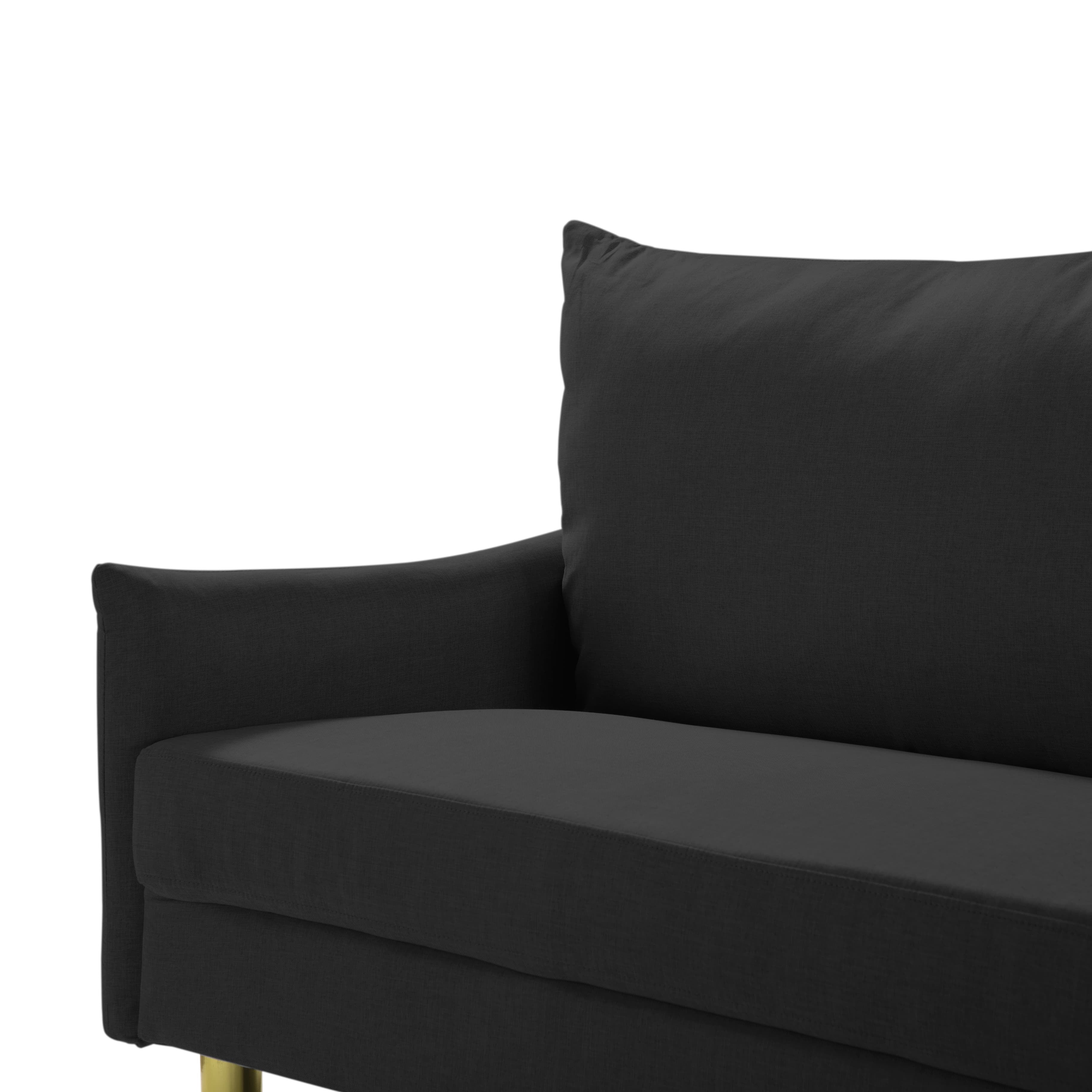 BSHTI 66.9” Modern Standard Loveseat, Features a Removable and Washable Back Cushion Cover, Polyester Upholstery Couch, for Living Room, Home Studio, or Bedroom, Dark Gray