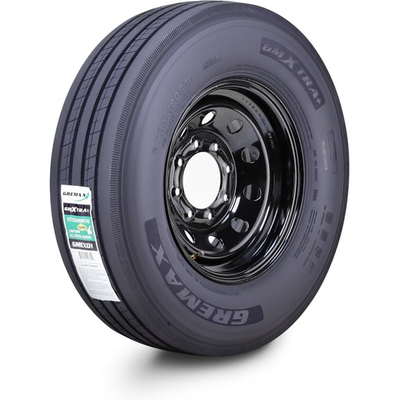 GREMAX All Steel Trailer Tire Wheel Assembly ST235/80R16 16-Ply H 130/126M w/8 Lug on 6.5" PCD Black Mod Wheel