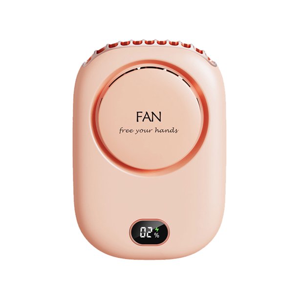 Ventilador Cuello Ventilador Perezoso Sin Aspas Colgado Alrededor La Cintura Pantalla USB Alta Potencia Viento Pequeño Ventilador Cuello (rosa)
