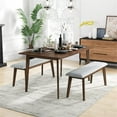 thumbnail image 6 of Abel Modern Solid Wood Walnut Kitchen & Dining Room 3 Piece Furniture Set, 6 of 7