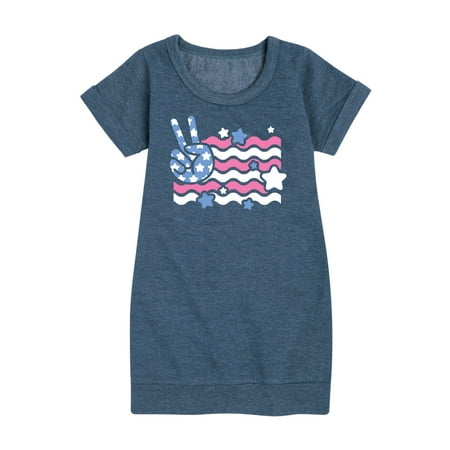 

Instant Message - Peace Sign Flag - Toddler & Youth Girls Fleece Dress