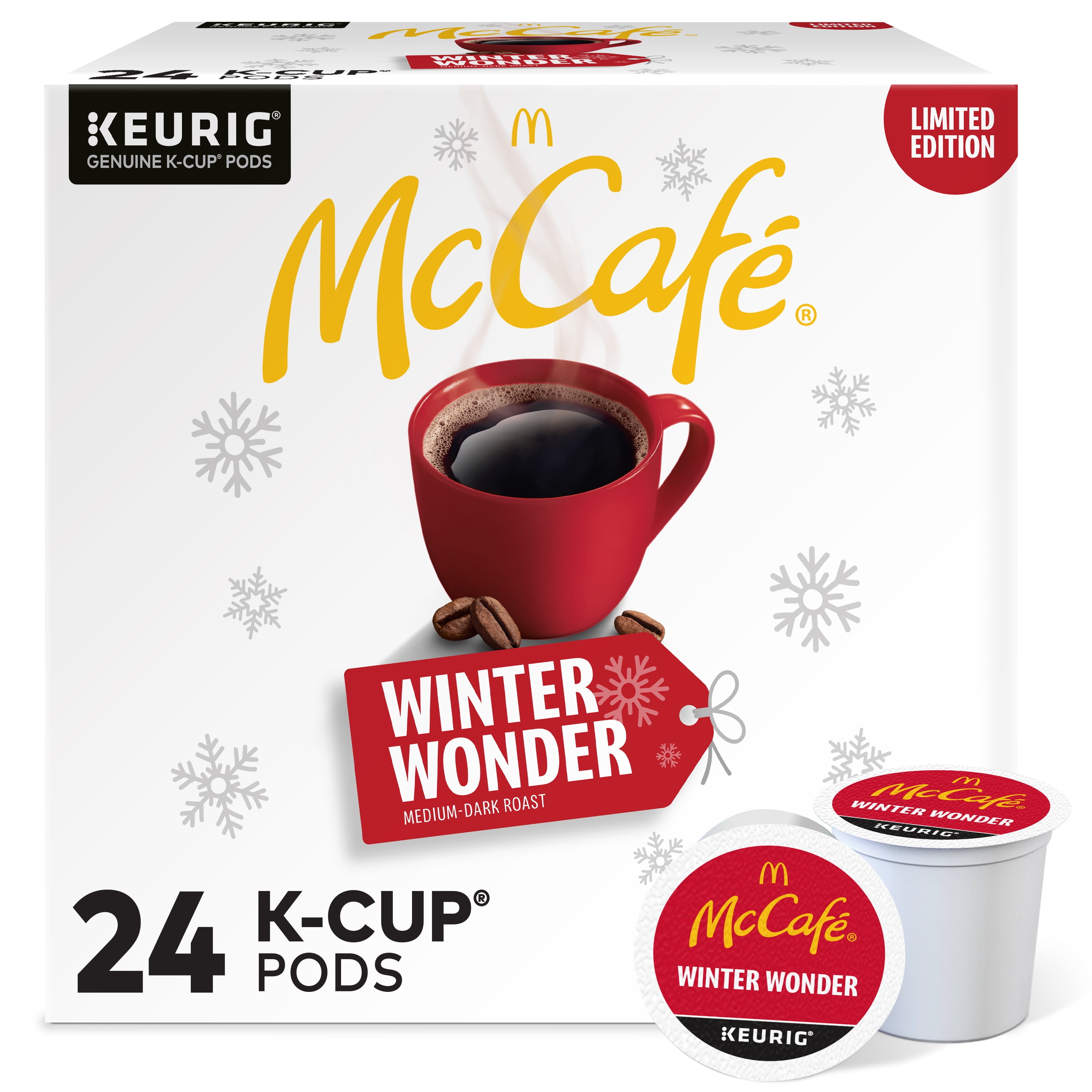 McCafe Winter Wonder KCup Coffee Pods, Medium Roast, 24 Count For
