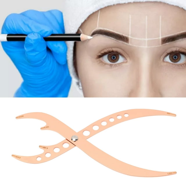 Eyebrow Golden Ratio Ruler, Stainless Steel Eyebrow Ruler for Microblading Gold,Rose Gold,Black