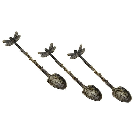 Minkissy 3Pcs Retro Spoons Zinc Alloy For Home Use And Hotel Use In Oval Shape With Workmanship