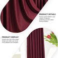thumbnail image 4 of 2 Pcs Stores pour Fenêtres Intérieures Forme de Vague Rouge Foncé Style Nordique Polyester pour Salle à Manger Anti-Éblouissement, 4 of 5