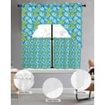 thumbnail image 3 of Tropical Floral Kitchen Curtains Set for Windows 3 Piece Cafe Curtains 36 Inch Length Swag Curtains Valances and Tier Set Summer Monstera Leaves Boho Watercolor Blue Drapes for Bedroom Bathroom, 3 of 6
