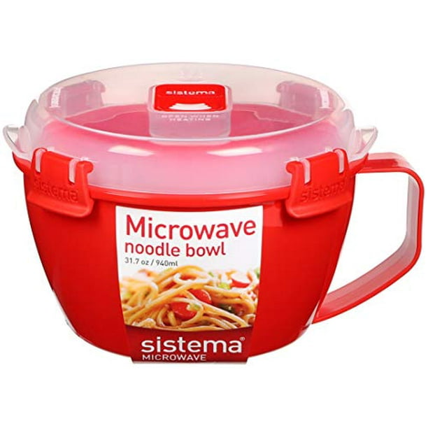 Sistema Microwave Collection Noodle Bowl, 31.7 Oz, Red