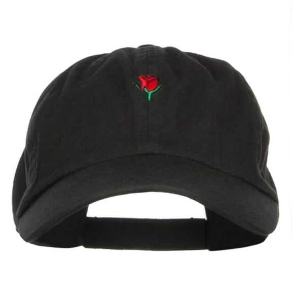 Mini Rose Embroidered Low Cap - Black OSFM