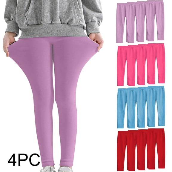 Ashirexll Girls Wide Leg Pants Summer Leggings 4PC Toddler Kids Comfortable Leggings Great for Softness and Breathability