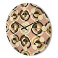 thumbnail image 3 of Designart 'Abstract Geometric Circular Retro Pattern I' Mid-Century Modern Wood Wall Clock, 3 of 5