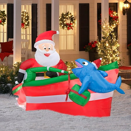 4 39 x 6 39 long animated airblown sant walmart com walmart christmas airblown inflatables