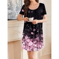thumbnail image 2 of Avidlove Nightgowns for Women Pleated Sleep Shirts Lace Trim Neck Sleep Dress Short Sleeve Night Shirts, 2 of 7