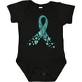 thumbnail image 3 of Inktastic Ovarian Cancer Awareness Teal Ribbon Made of Hearts Boys or Girls Baby Bodysuit, 3 of 5