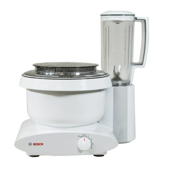 Bosch Universal Plus Stand Mixer 500 Watt, 6.5 Quarts with Wire Whips, Dough Hook, NutriMill Dough Hook Extender, and Blender Bundle