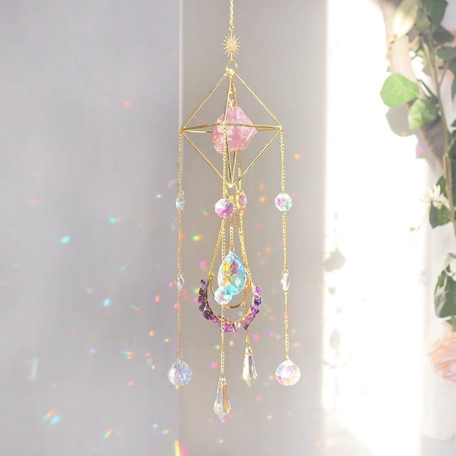 Nvzi Bola de prismas de cristal atrapasol para colgar en la ventana, decoración navideña para jardín, B18