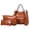Brown, variant on Stylish Casual Leather Tote Handbag Set for Women Complete Four Piece with Shoulder Bag Purse and Shopper