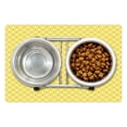 thumbnail image 1 of Yellow Pet Mat for Food and Water, Circles in Squares Dots Like Patterned Modern Cool Geometric Print, Non-Slip Rubber Mat for Dogs and Cats, 18" X 12", by Ambesonne, 1 of 2
