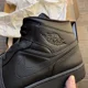 thumbnail image 4 of NEW N I-K-E A i r-Jor-dan 1 Mid Men's Sz US 15 UK 14 Triple Black 554724-091 Sneakers, 4 of 6