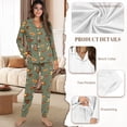 thumbnail image 6 of DISNIMO Women's 2 Piece Lounge Sets Turkey Pumpkin Printed Long-Sleeve Pajama Sets with Pocket Button Down Sleepwear with Matching Long Pants, 6 of 7