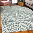 thumbnail image 3 of Greek Decorative Rug, Tile Mosaic Design Pattern in Antique Meander and Camo Design Effect Artwork Print, Quality Carpet for Bedroom Dorm and Living Room, 6 Sizes, Pale Blue, by Ambesonne, 3 of 4